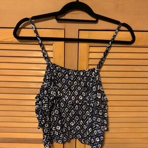 Forever 21 Navy Blue Patterned Top